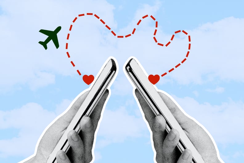 Two phones sending love messages to one another with little airplanes. For Gen Z, travel is the new dating app.