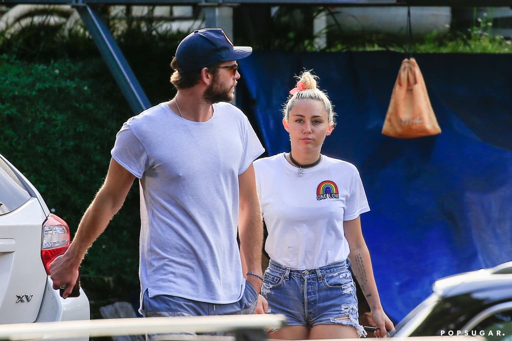 Miley Cyrus and Liam Hemsworth Having Lunch in Australia