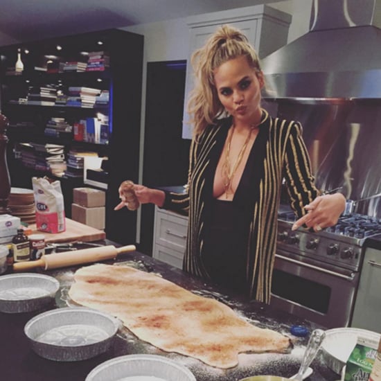 Chrissy Teigen Baking Cinnamon Rolls on Instagram