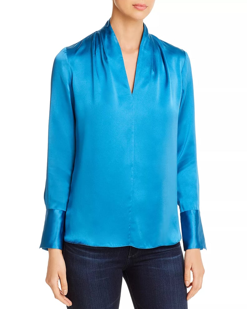 Shop Jen's Exact Blue Silk Blouse