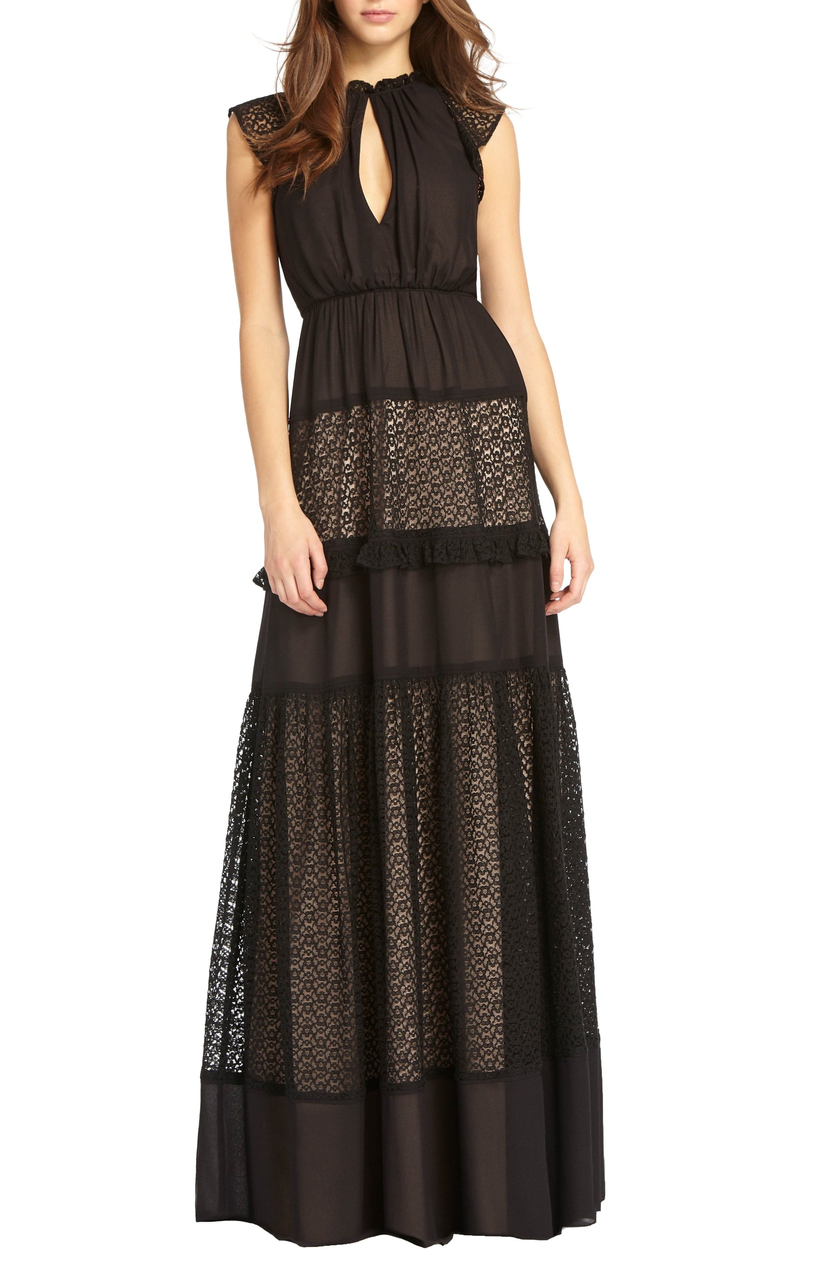 angelina jolie black lace dress Black and White Polka Dot Bubble Skirt Mini Dress main image 0
