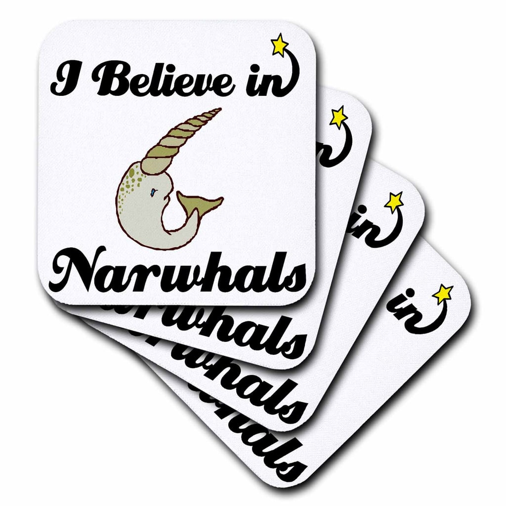 Shop it: 3dRose I Believe In Narwhals Ceramic Tile Coasters ($20)