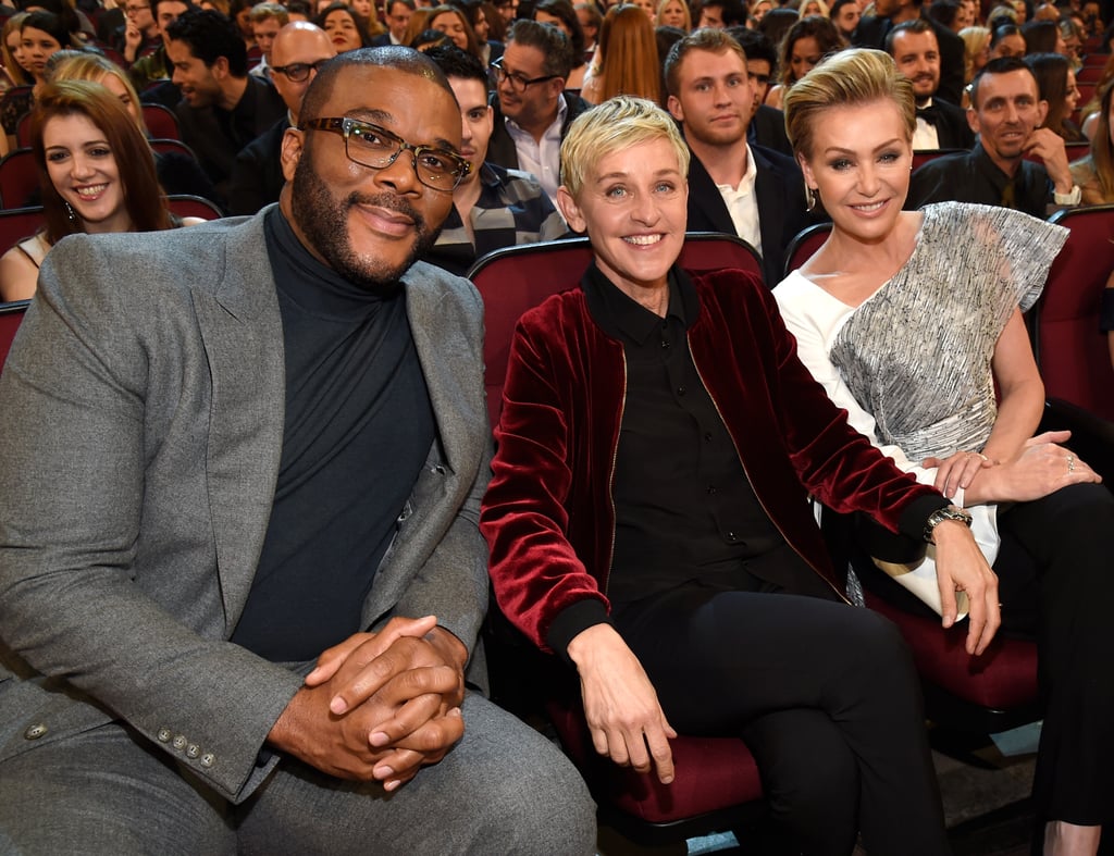Pictured: Tyler Perry, Ellen DeGeneres, and Portia de Rossi