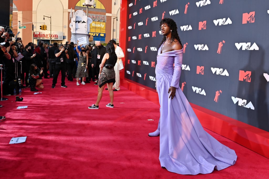 See Lil Nas X's Lilac Atelier Versace Pantsuit at the VMAs