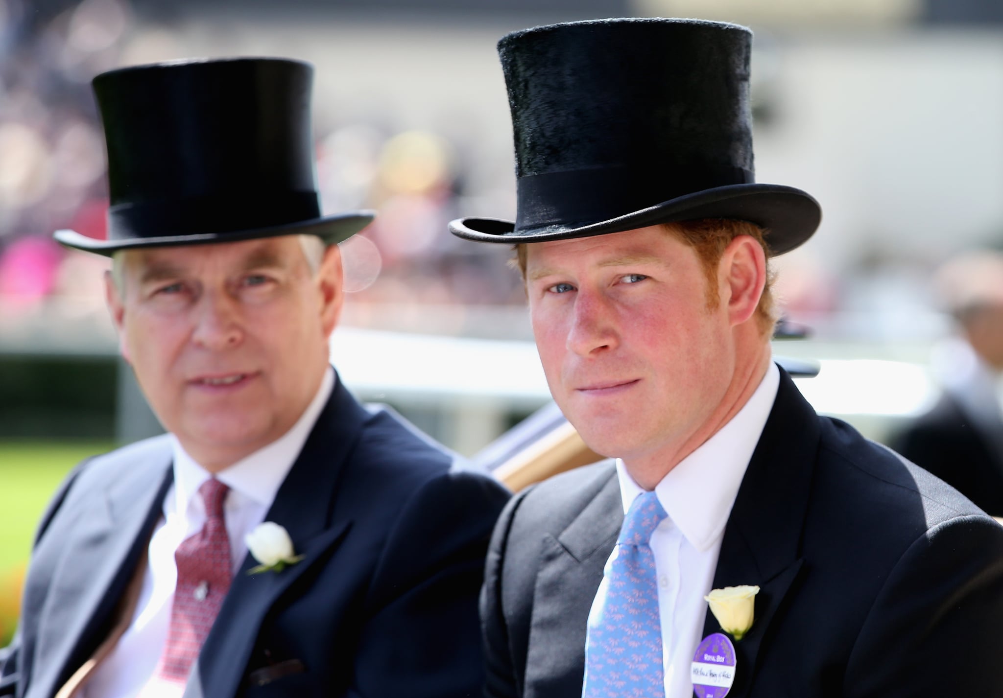 World News ASCOT, ENGLAND - JUNE 17:  (L-R) Prince Andrew, Duke of York and Prince Harry aid day regarded as one of Royal Ascot at Ascot Racecourse on June 17, 2014 in Ascot, England.  (Picture by Chris Jackson/Getty Photos for Ascot Racecourse)