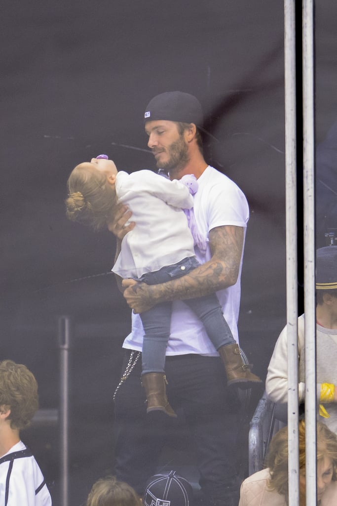 The Beckhams at the LA Kings Game 2014