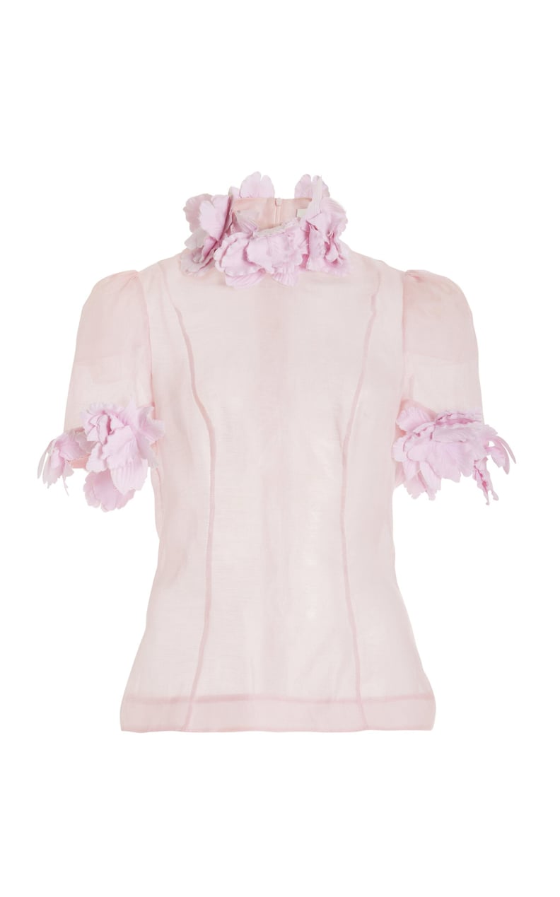 Zimmermann High Tide Flower Linen-Silk Top