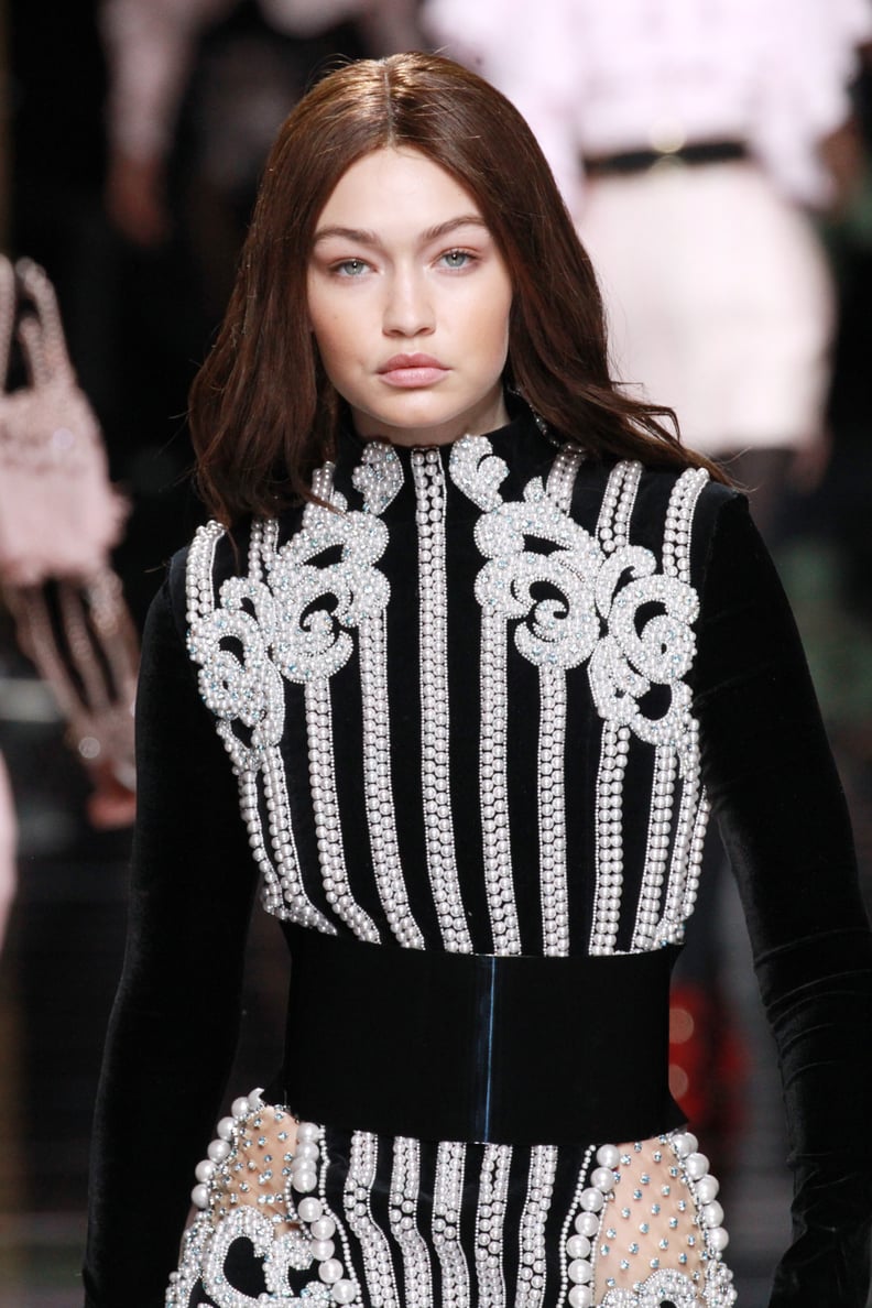 Gigi on the Runway at Balmain