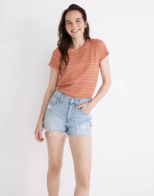 Madewell The Perfect Jean Short in Fiore Wash: Destroyed Edition