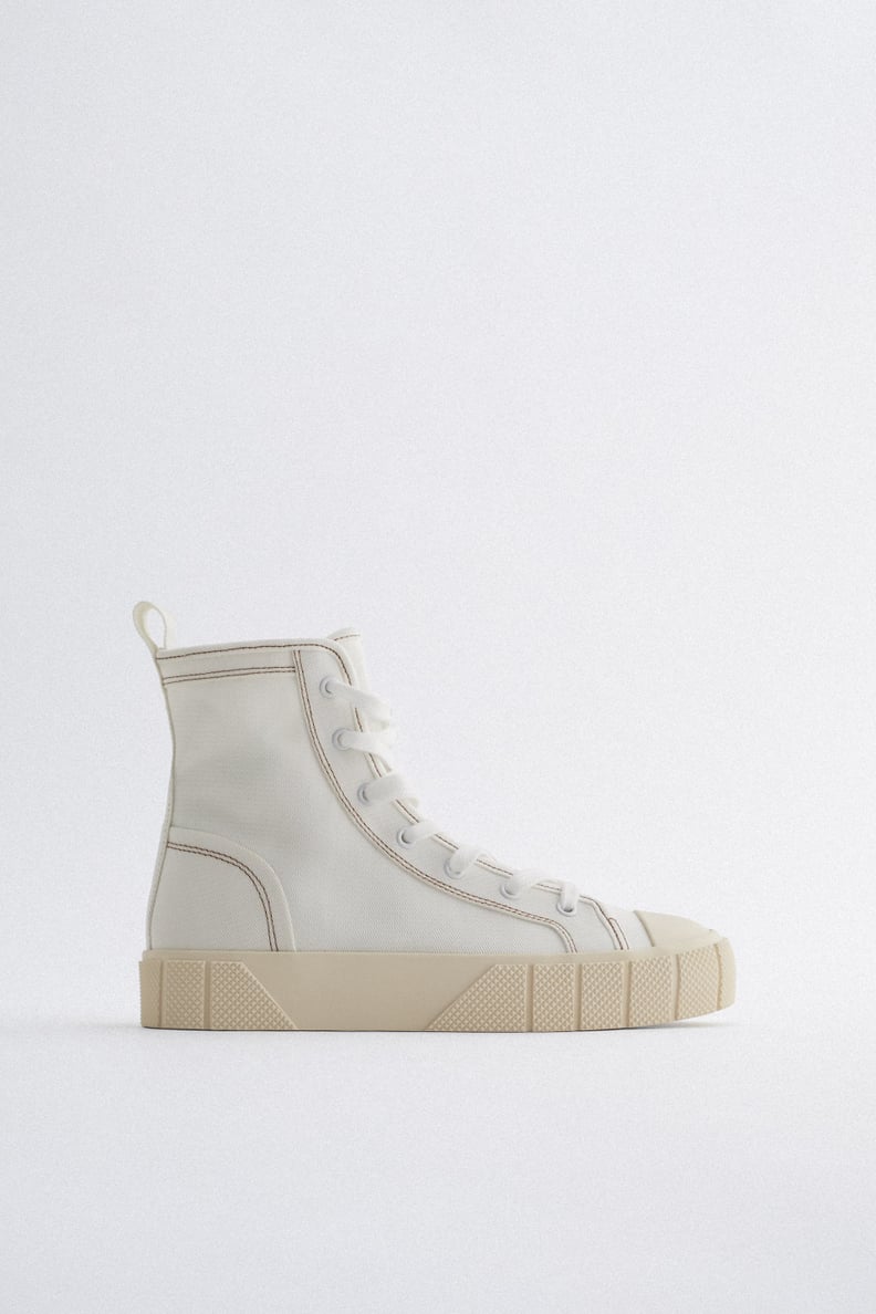 Zara Canvas High Top Sneakers