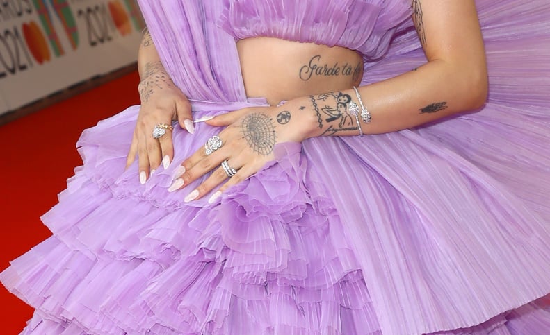 Rina Sawayama's Milky White Nails at the 2021 BRIT Awards