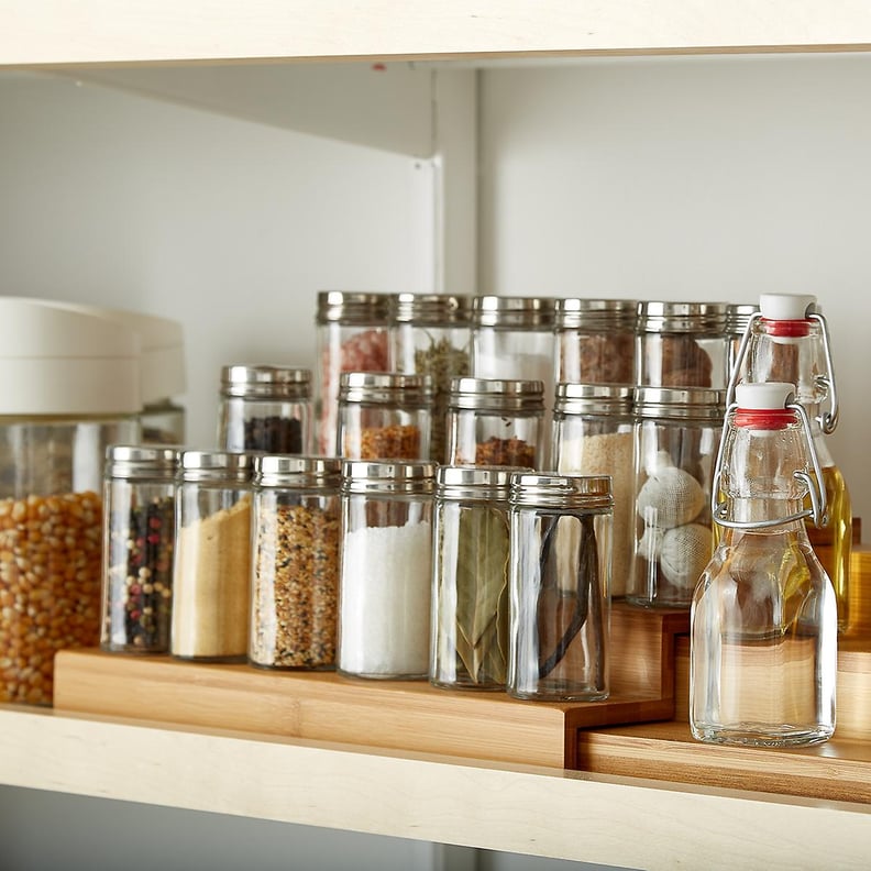 mDesign Adjustable, Expandable Kitchen Organizer Spice Rack Holder - Natural