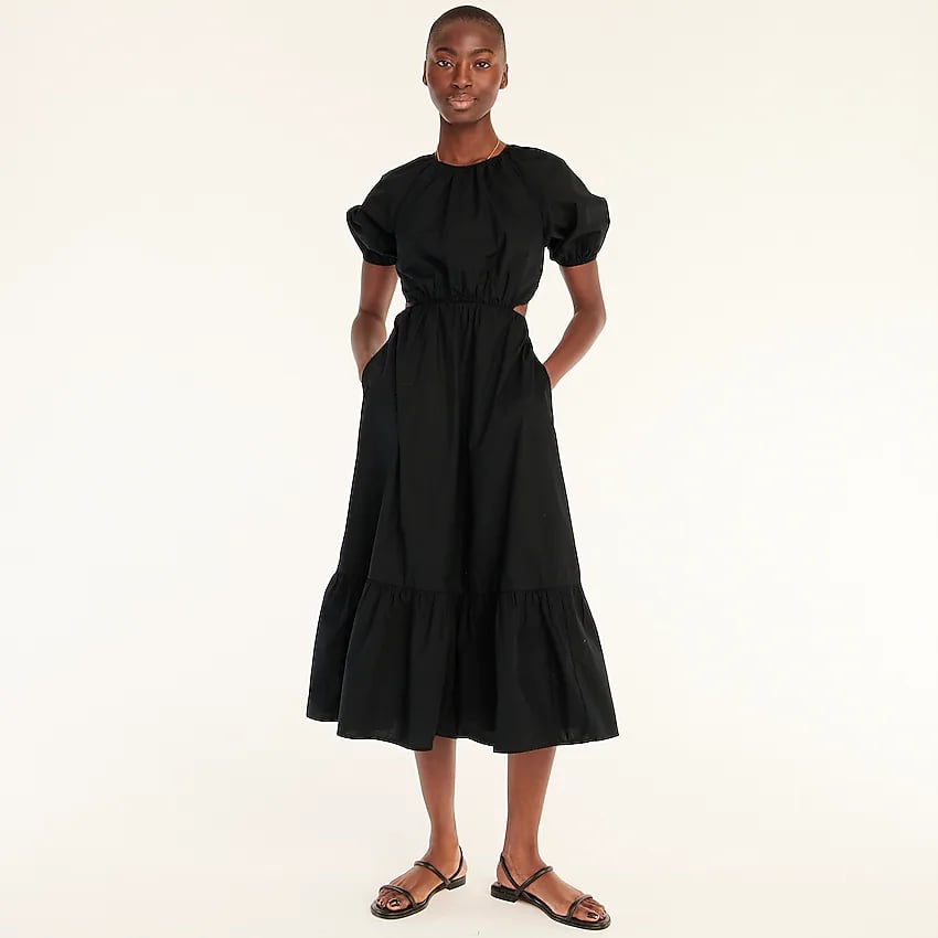 A Black Dress: J.Crew Side-Cutout Cotton Poplin Dress