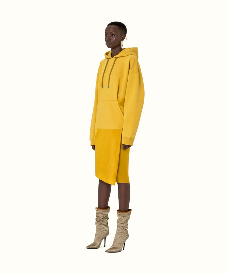 Fenty Dual-Fabric Hoodie Dress