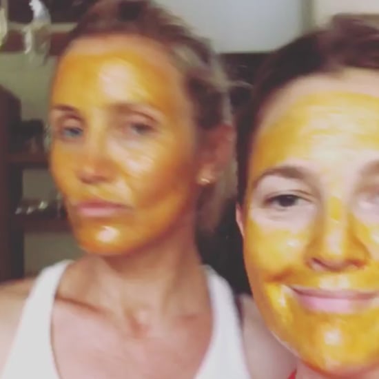 Drew Barrymore and Cameron Diaz Face Mask Instagram Photo