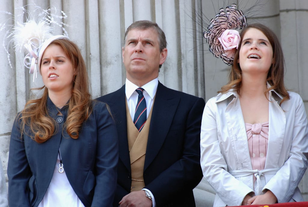 Pictured: Princess Beatrice, Prince Andrew, and Princess Eugenie.