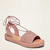 Lace-Up Espadrille Flatform Sandals