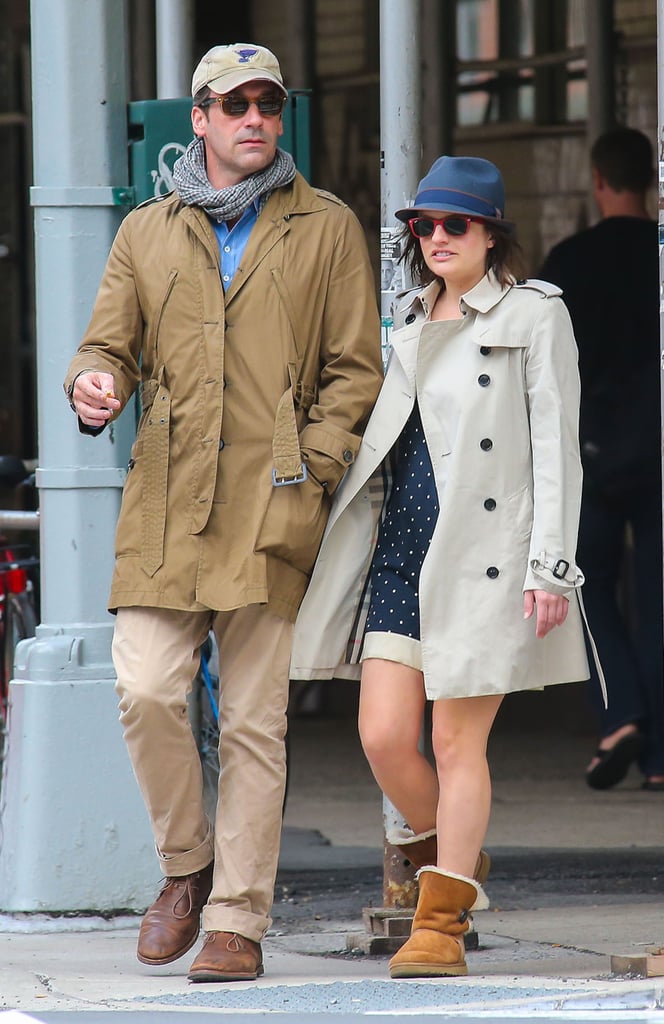 Jon Hamm and Elisabeth Moss headed out for coffee in NYC on Saturday.