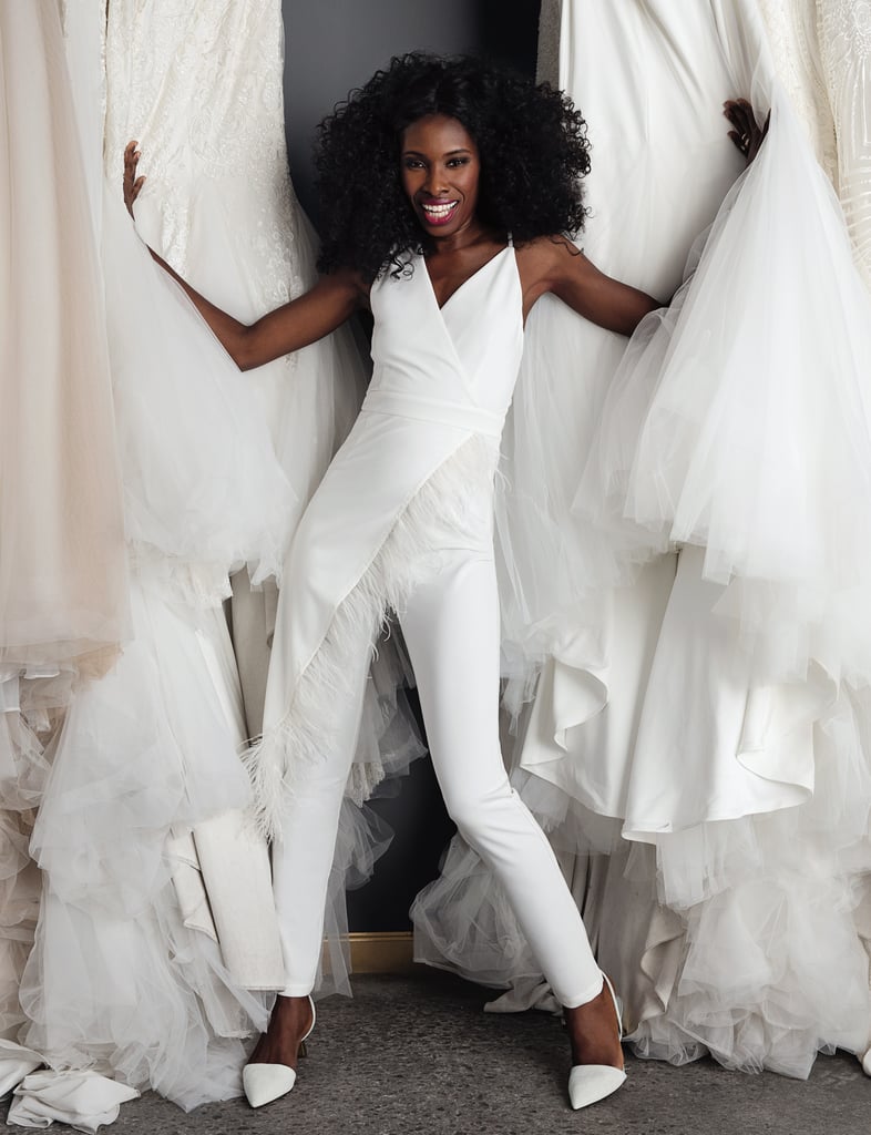 On the challenges Black women face when wedding dress shopping: "I've had too many brides come into our salon and say they've been told they're considered plus-size, and we're looking at them like, 'There's no way.' And it's because they have a booty. Then the dresses that they're being told are the best dresses for them are all A-line or the alterations suggested don't give that little pinch that shows off the booty. We want to show the curves! And it can feel like these ideas are somewhat frowned upon, or people are not necessarily taking the time to understand our body types or our values."
On the importance of representation in bridal fashion: "We're very willing to accept money from Black women, but we're not willing to accept the thoughts of Black women. Representation is important because I need to be able to see myself when I'm shopping, and I need to know that my voice is heard. I need to know that my money is going to a place that represents my values. Black women do, in fact, get married, despite what the media tells you. Black love is very prevalent, despite what the media tells you. So we need to show as much Black love, Black body acceptance and Black joy as possible."
On what the wedding industry can do better: "The first order of business is to go hire some Black people and not in a performative way. I've noticed over the past couple of months that a lot of brands have booked more Black models — but what does your core team look like? Because if it does not include Black women, all you're doing is putting a face out there, but you're not representing the values. Maybe a lot of foolishness would stop if we had different opinions being heard. Historically, the wedding industry and the fashion industry are white, male-owned and -operated, but geared towards women. I just think that it's time to listen to the people who are dropping the coin. And I'm so happy that people are waking up and Black women are demanding better."