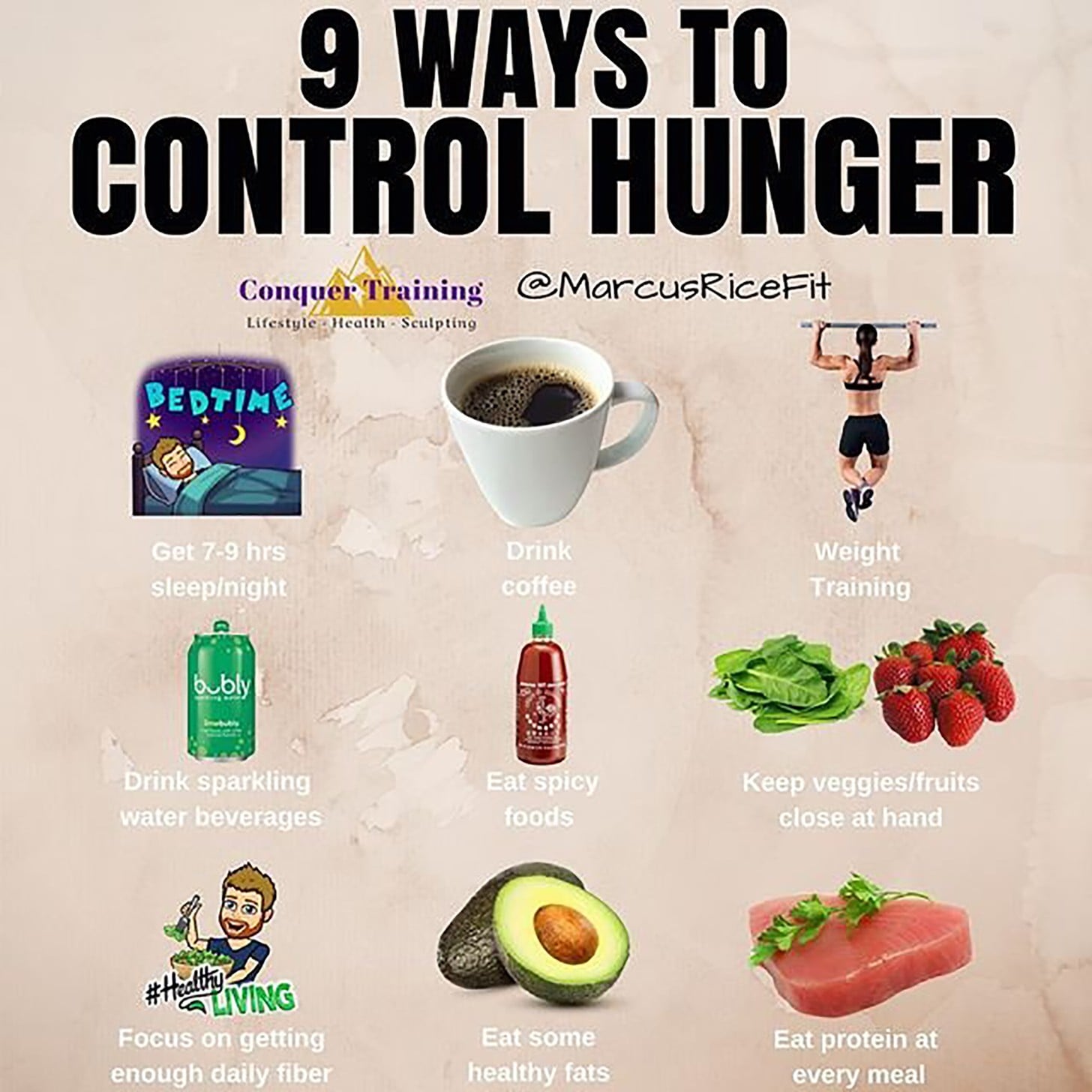 Hunger control exercises
