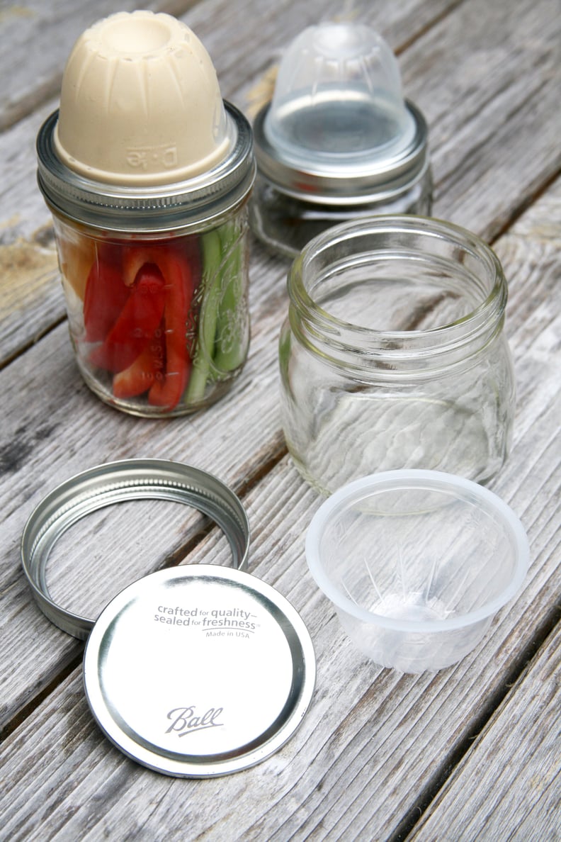 Veggies and Hummus in Mason Jars