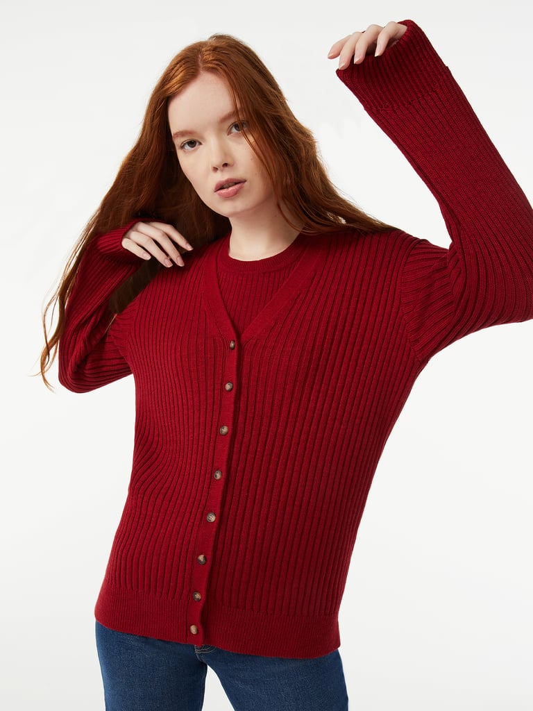 Free Assembly Women's Long Sleeve V-Neck Long Cardigan
