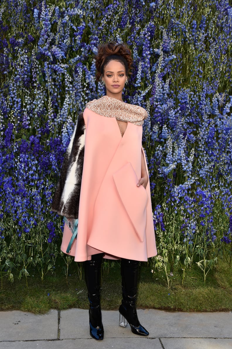 Rihanna Stood Out From the Crowd in a Pink Cape