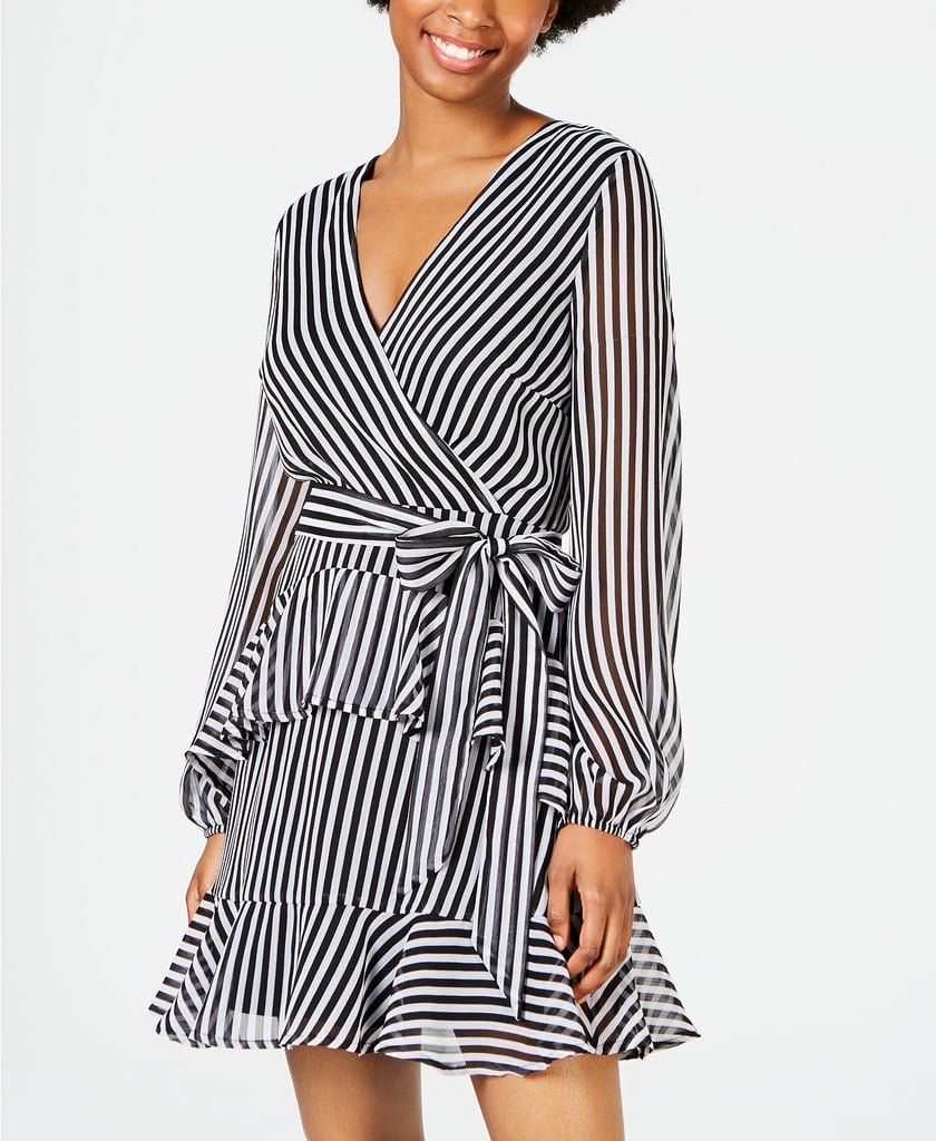 Material Girl Striped Ruffle Dress