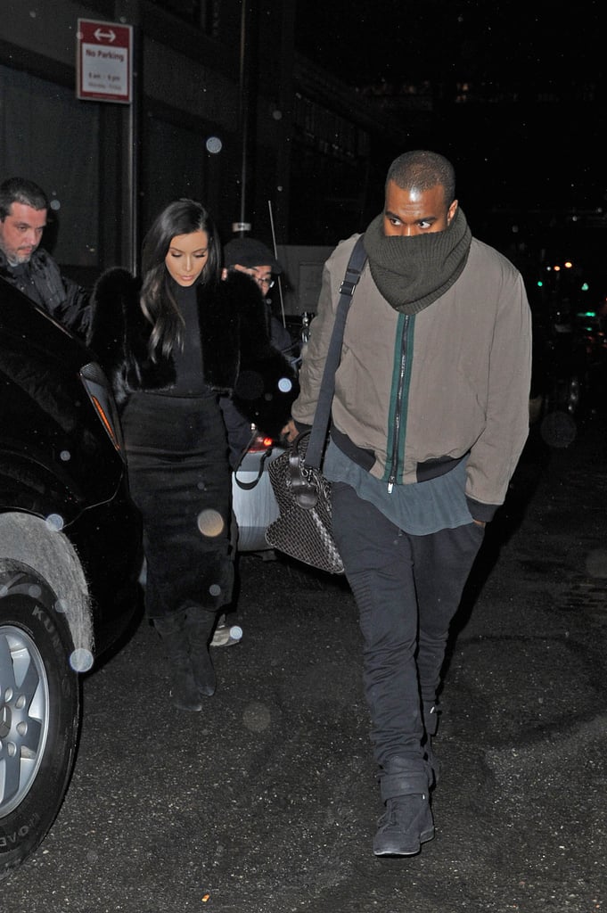 Kim Kardashian and Kanye West Wearing a Cowl