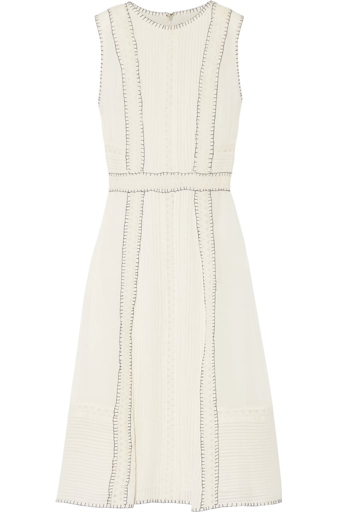Alice + Olivia Maelyn Crochet-Trimmed Embroidered Chiffon Dress