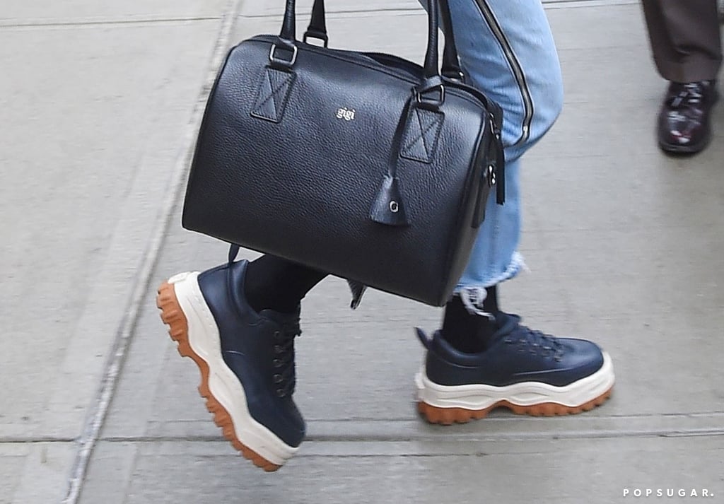 Gigi Hadid's Black Monogrammed Bag