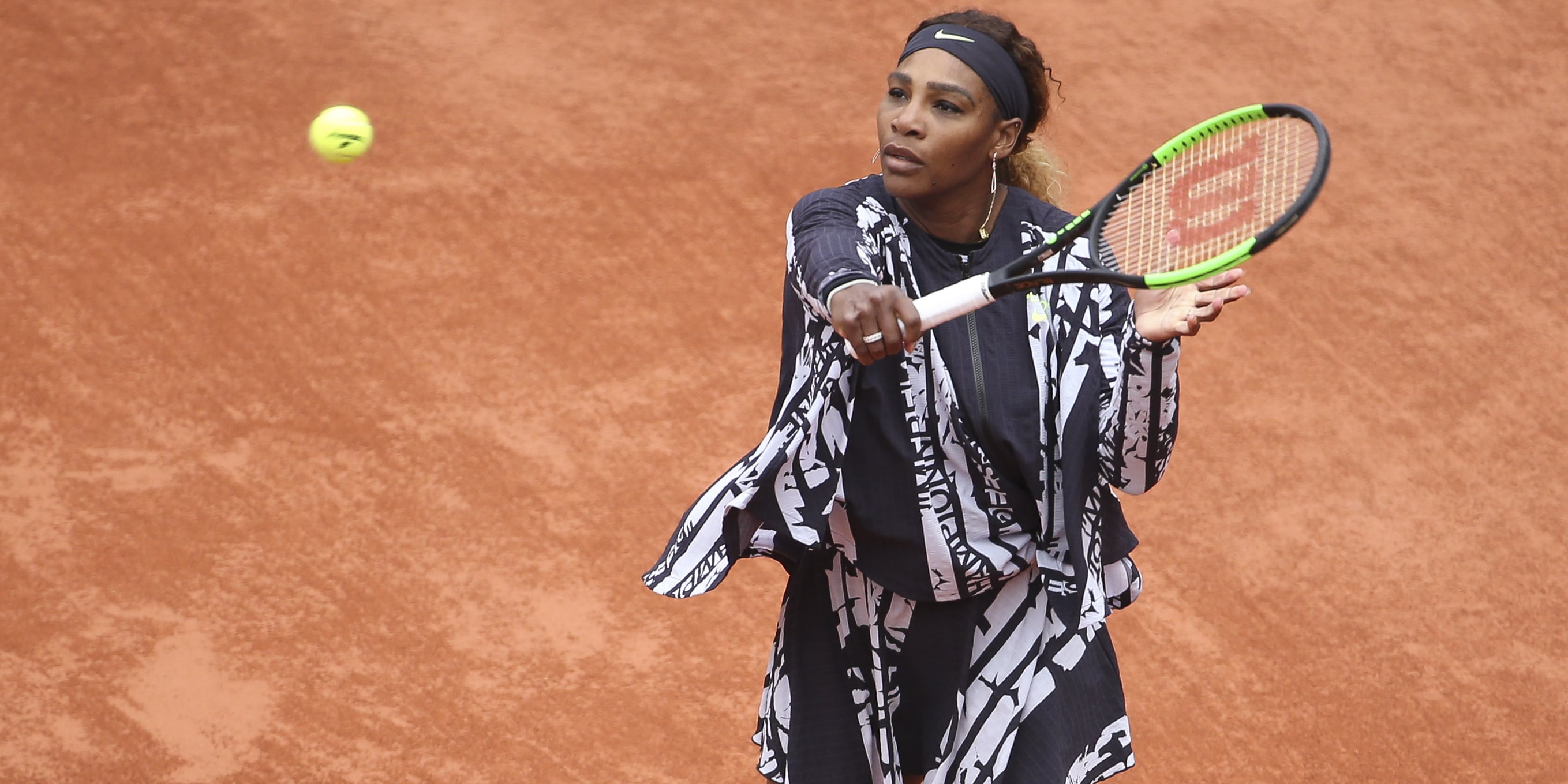 Serena Williams Off White Outfit With Text 2019 French Open PS Fashion