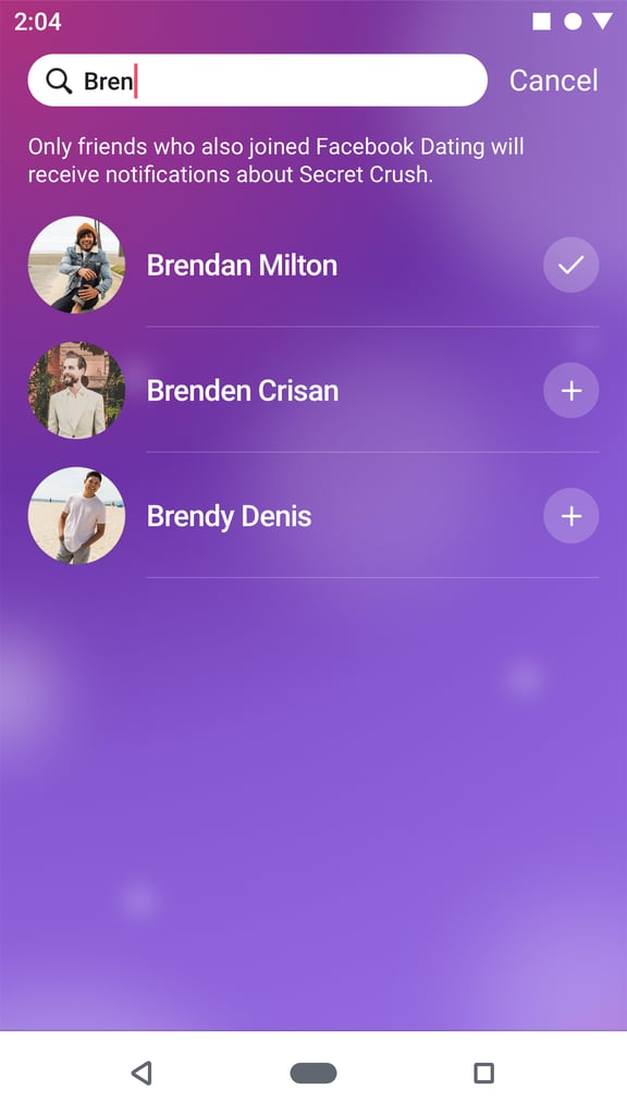 Search through the friends who have joined Facebook Dating to make your