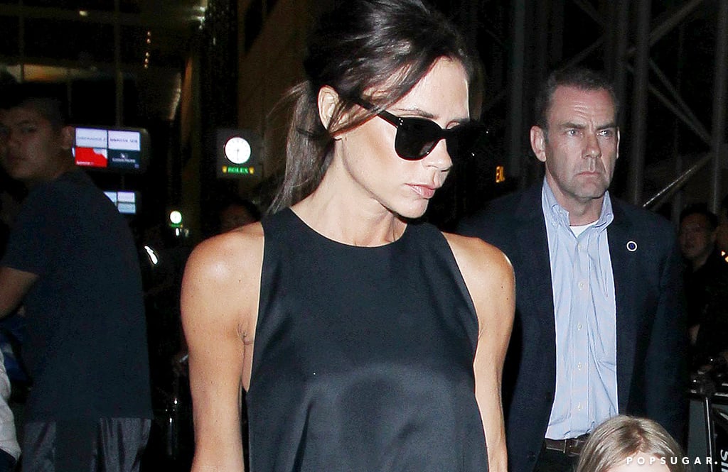Victoria Beckham Black Jumpsuit at Airport 2016