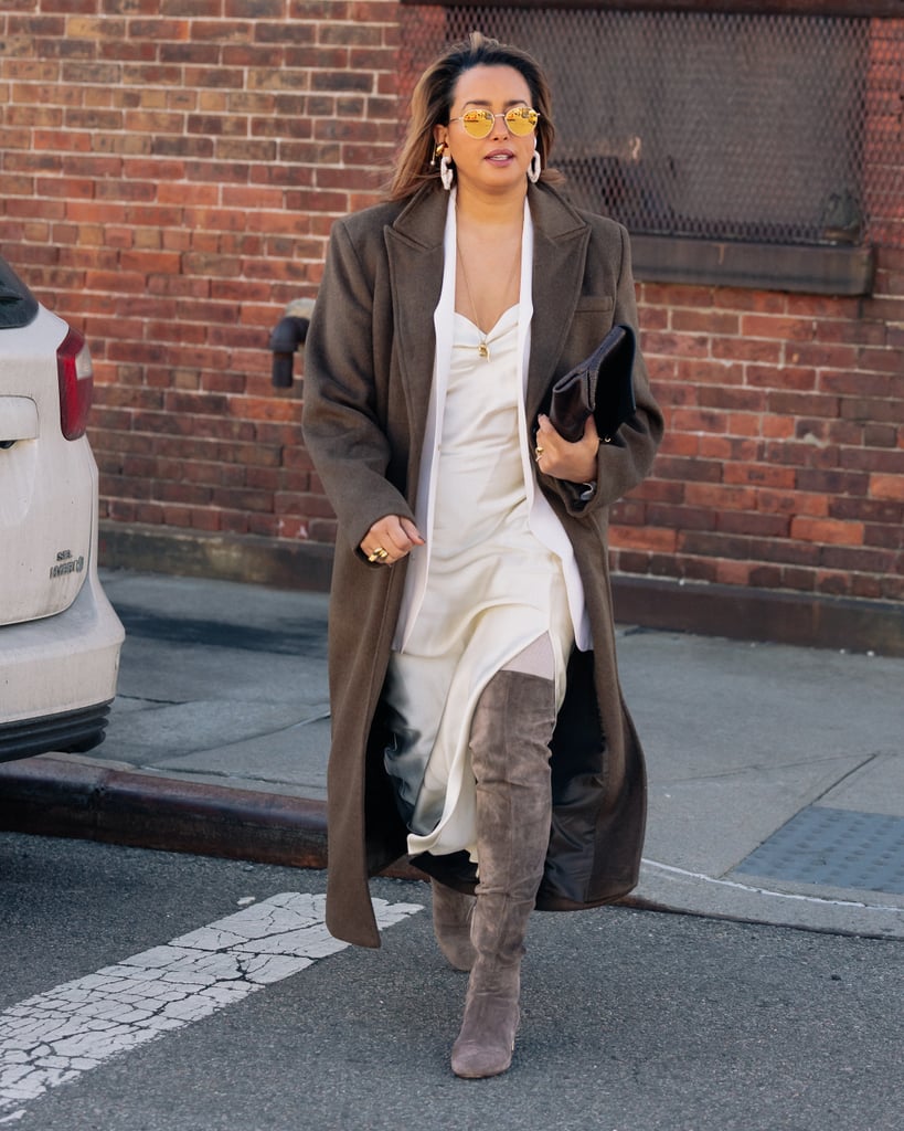 Winter Work Outfits With Over-the-Knee Boots