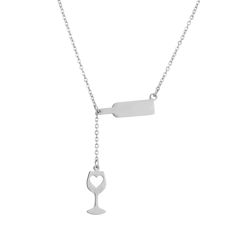 SKQIR Stainless Steel Love Wine Necklace