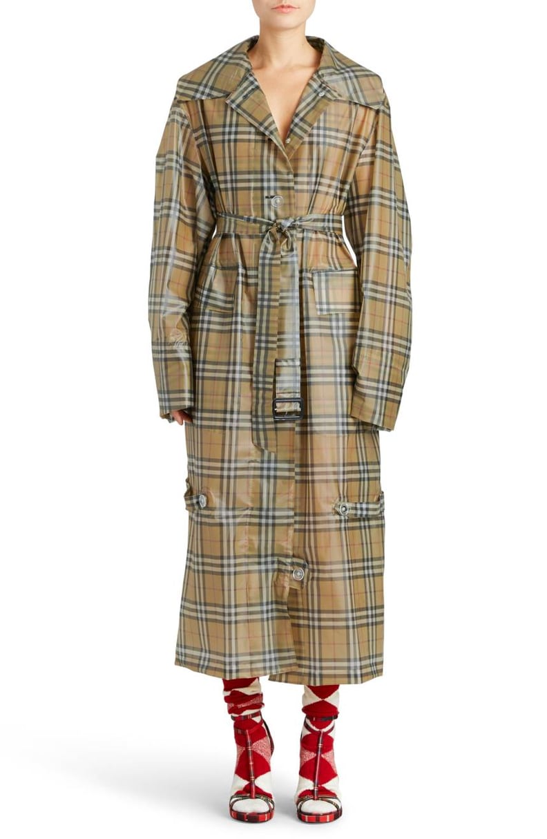 Burberry Check Plastic Trench Coat