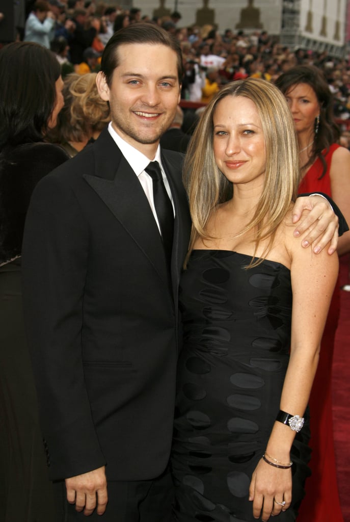 Tobey Maguire and Jennifer Meyer stuck together on the red carpet.