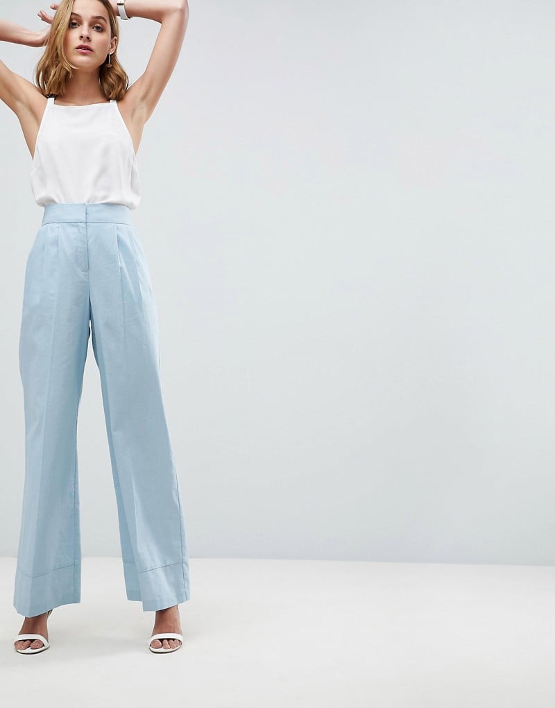 ASOS Tailored Clean Linen Wide Leg Pants