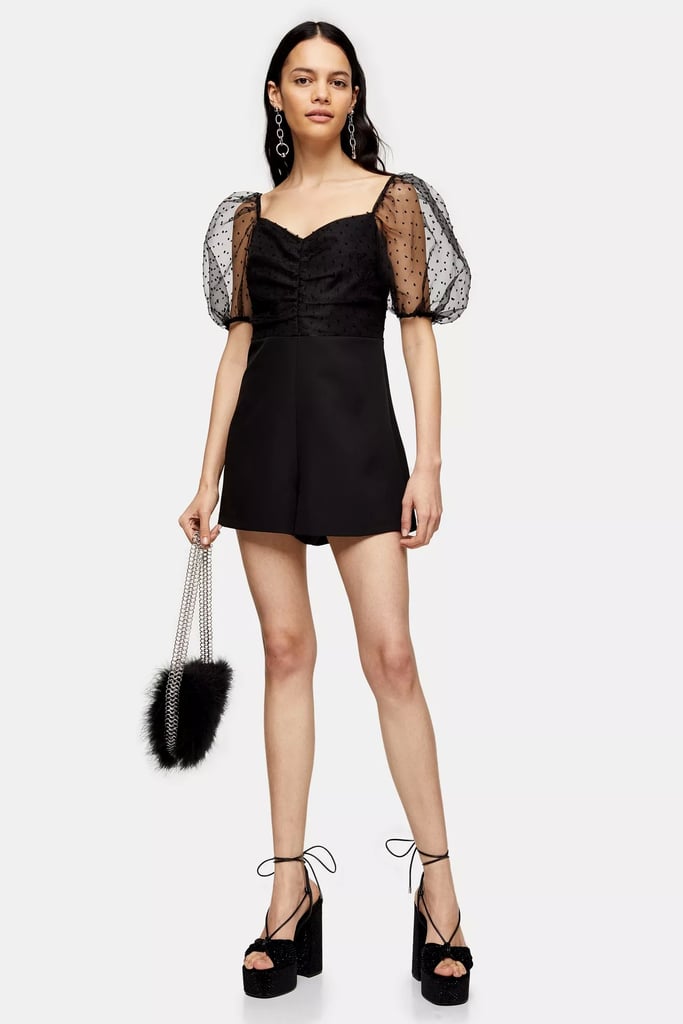 Topshop Puff-Sleeve Playsuit