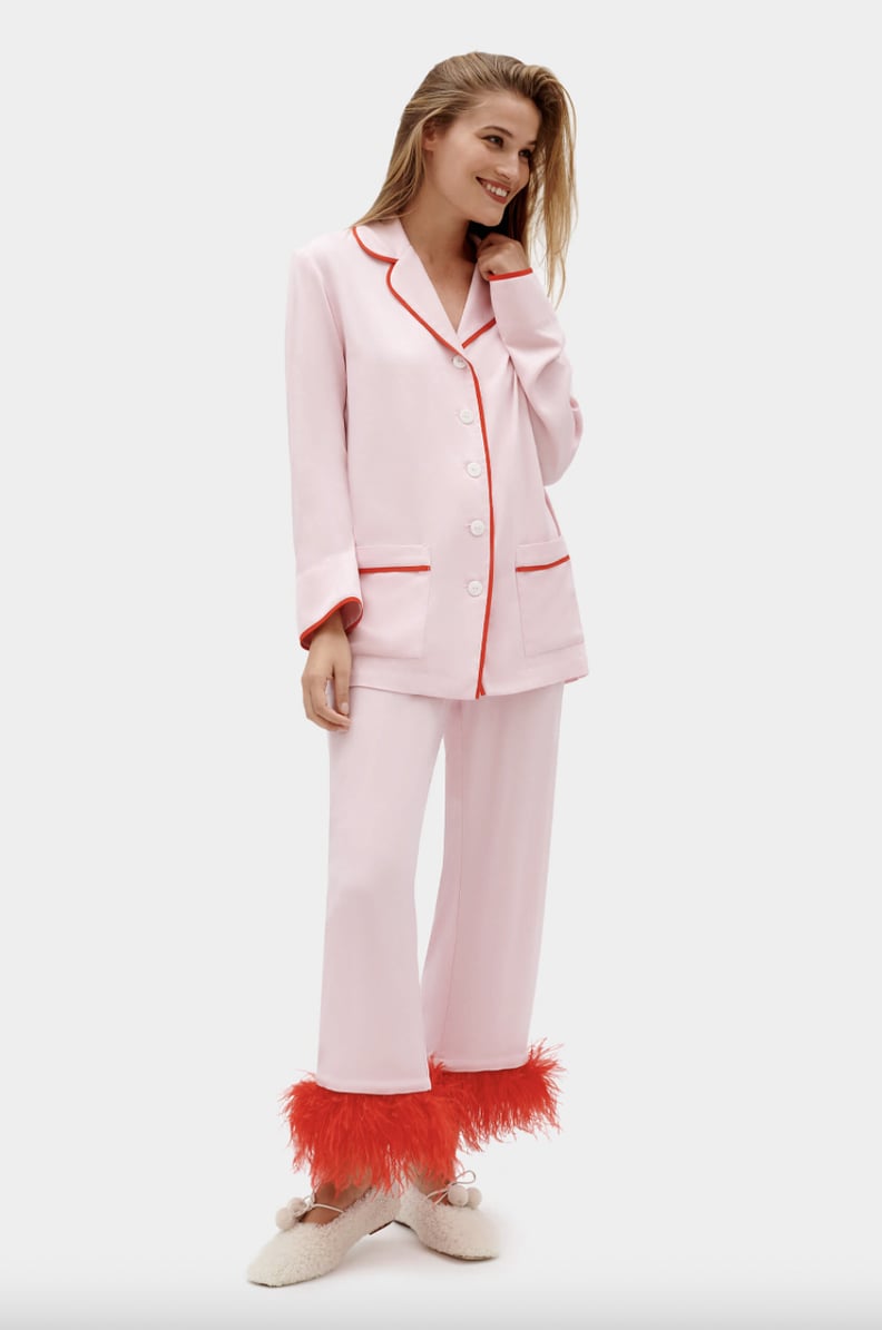 Pretty in Pink: Sleeper Party Pajamas Set with Feathers