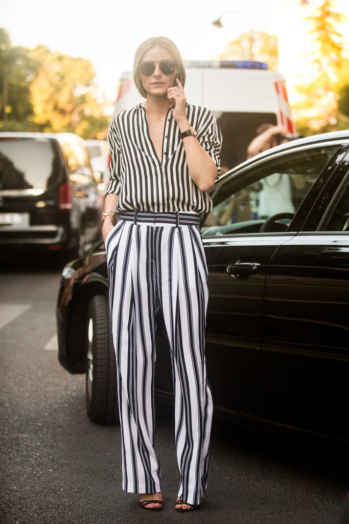 Olivia Palermo proves once again she's a trendsetter in a striped ensemble.