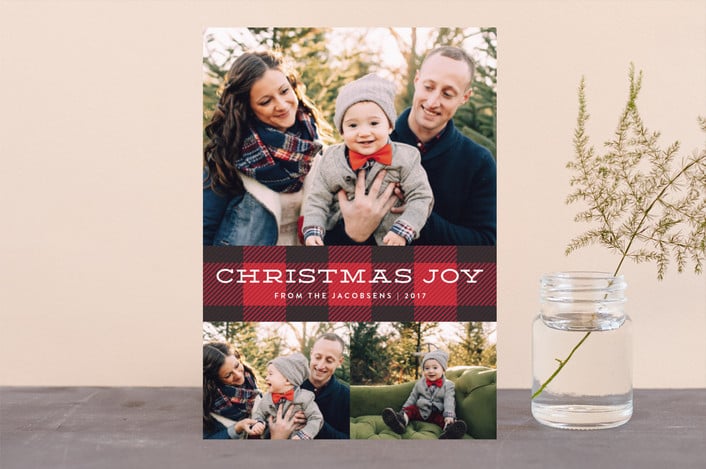 Plaid Tidings Card from Minted ($1-$3 per card)