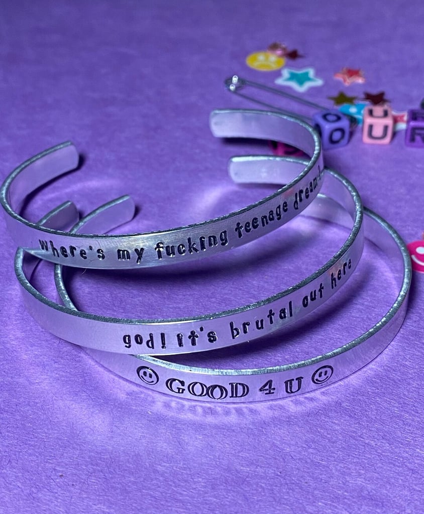 Olivia Rodrigo "Sour"-Inspired Hand-Stamped Bracelets