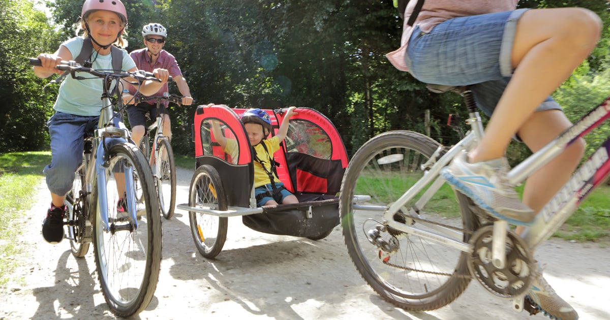 infant car seat in bike trailer