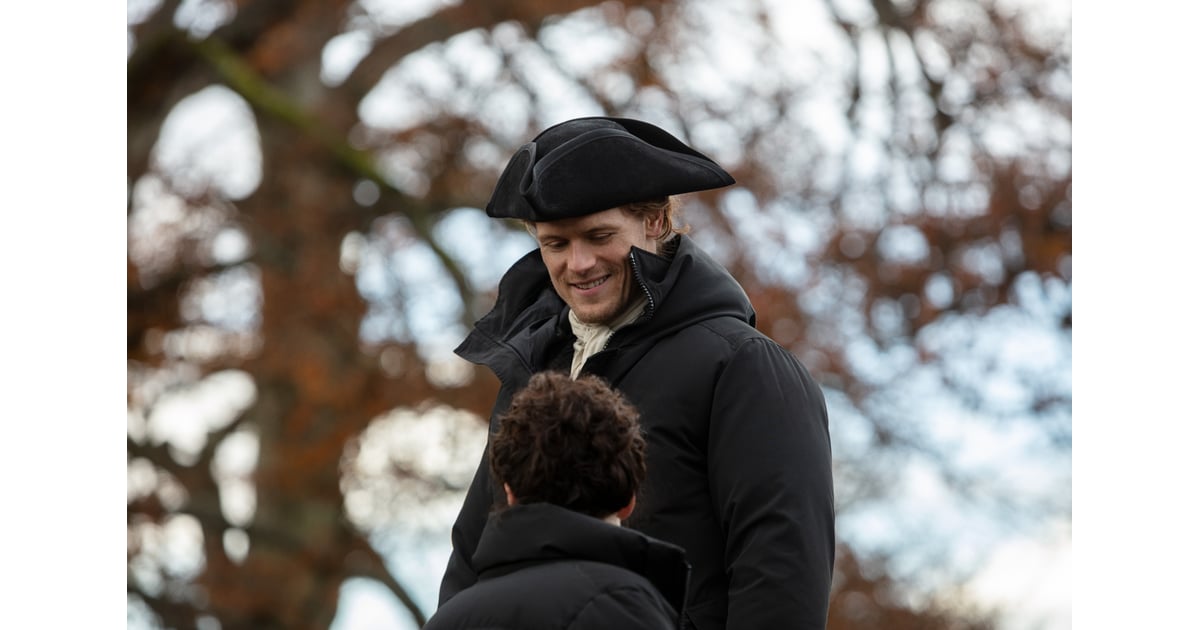 Heughan All Bundled Up While Filming Some Of Season Four S Scenes In 24 Adorable Behind The Scenes Photos From Outlander Popsugar Entertainment Photo 11