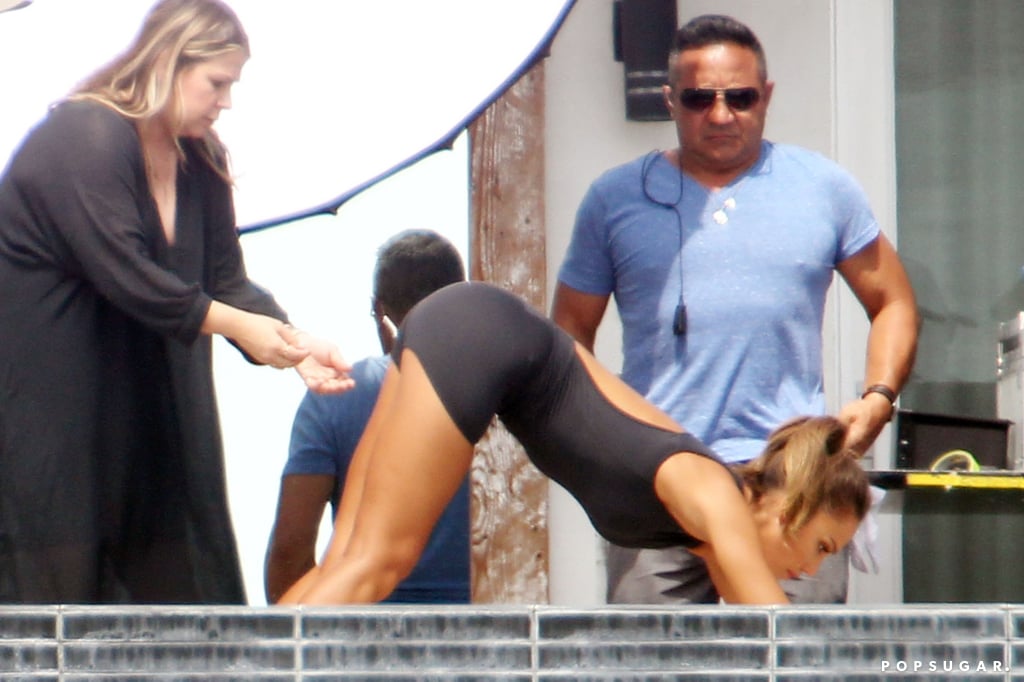 Jessica Alba Doing Yoga