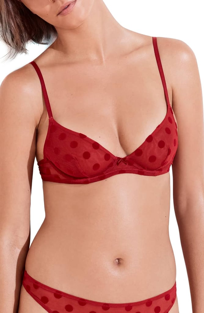 J.Crew Mesh Polka Dot Underwire Bralette