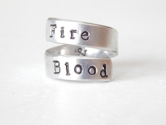 Fire & Blood Aluminum Spiral Ring