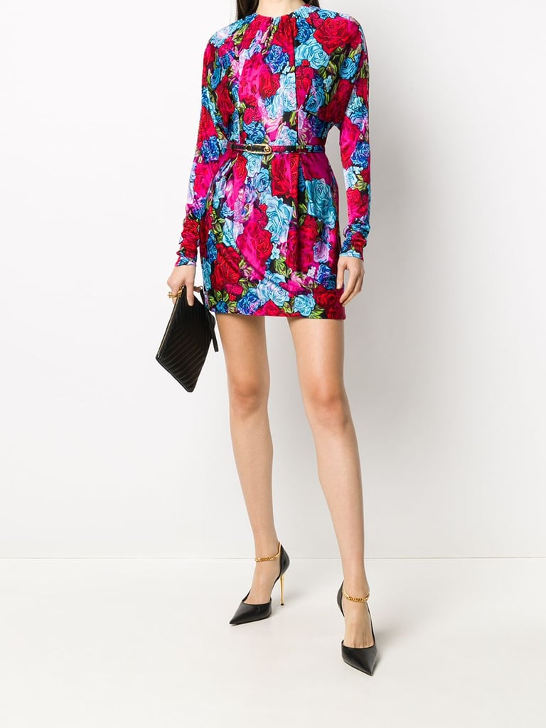 Emma Roberts Wears a Floral Versace Minidress | POPSUGAR Fashion UK